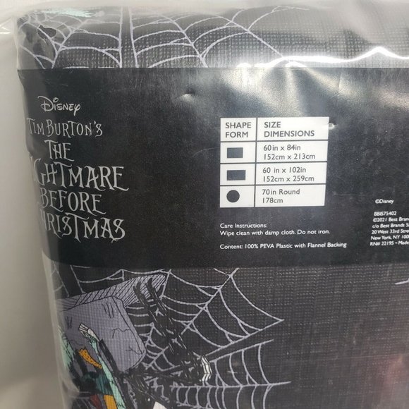 Nightmare Before Christmas vinyl Tablecloth 60 X 102 Rectangle Jack Sally - Picture 4 of 4